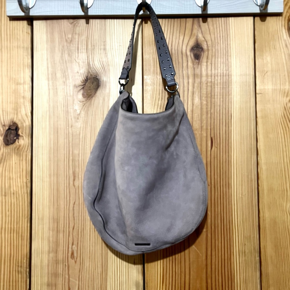Rebecca Minkoff Suede Hobo Bag in Lavender/Gray